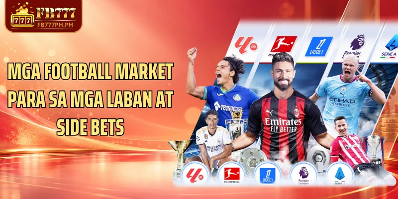 Mga football market para sa mga laban at side bets