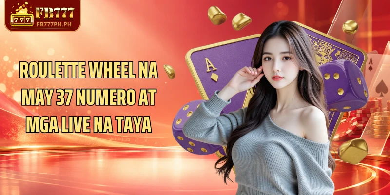 Roulette wheel na may 37 numero at mga live na taya